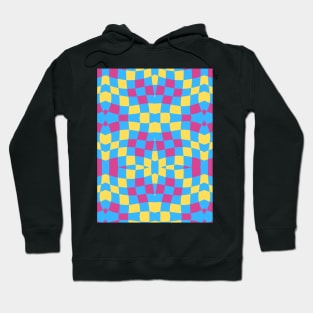 Retro Distorted Checkered Repeated Pattern Hoodie